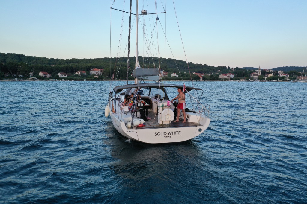 Yacht over clear water