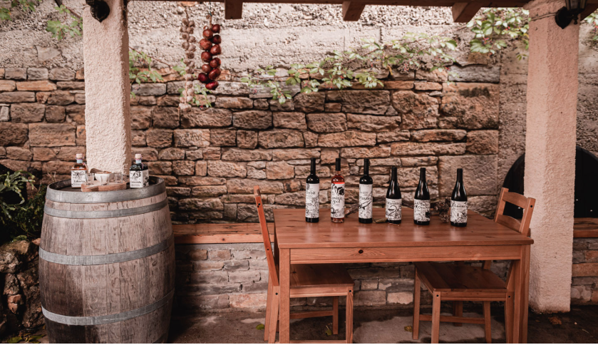 Rustic tasting room